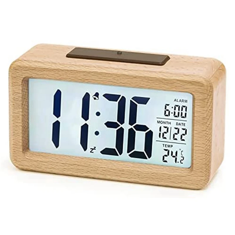 Digital Alarm Clock Wooden Bedside Alarm Clock With Temperature And Large Screen Clock With Adjustable Brightness
Digital Alarm Clock Wooden Bedside Alarm Clock With Temperature And Large Screen Clock With Adjustable Brightness