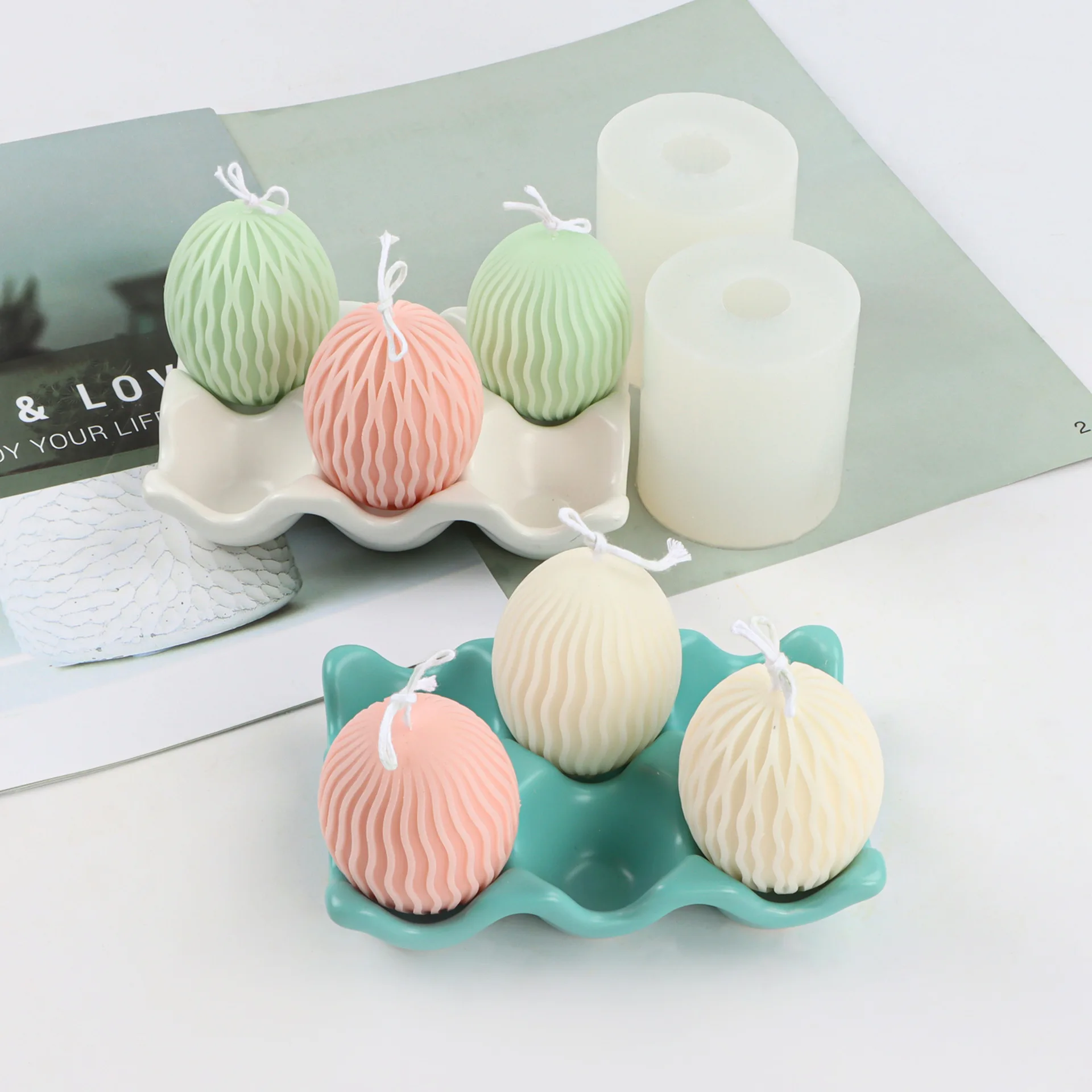 Easter Scented Candles Silicone Mold DIY Single Double Striped Egg Candle Mould Handmade Candle Making Molds
Easter Scented Candles Silicone Mold DIY Single Double Striped Egg Candle Mould Handmade Candle Making Molds