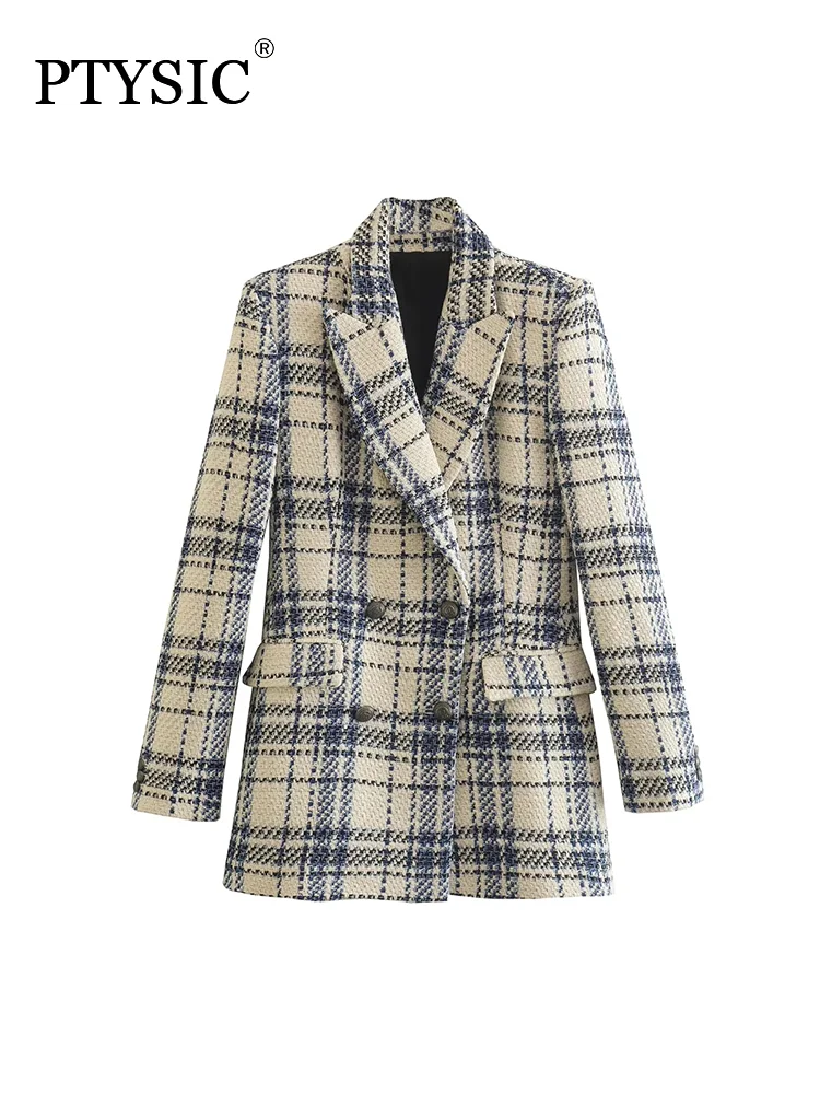 Пиджак женский с длинным рукавом, элегантный текстурированный двубортный пиджак с наплечниками и карманами с клапаном, офисная одежда 
Пиджак женский с длинным рукавом, элегантный текстурированный двубортный пиджак с наплечниками и карманами с клапаном, офисная одежда