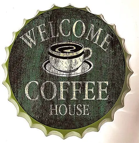Modern Vintage Metal Tin Signs Bottle Cap Welcome Coffee House ! Wall Plaque Poster Cafe Bar Pub Beer Club Wall 
Modern Vintage Metal Tin Signs Bottle Cap Welcome Coffee House ! Wall Plaque Poster Cafe Bar Pub Beer Club Wall