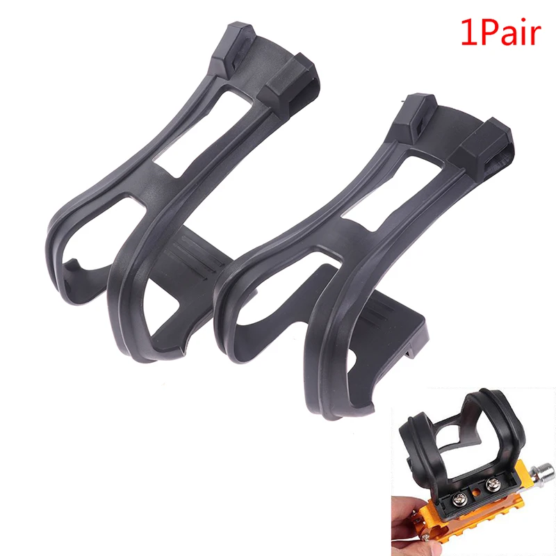 

1Pair Bicycle Bike Strapless Toe Pedal Clips Black Ultra-light Bicycle Pedal Half Clips With Screws Cycling Accessories