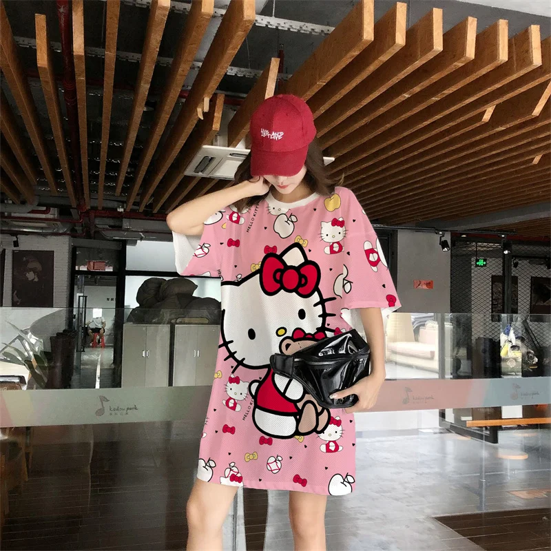 Hello Kitty Sanrio Y2K T-Shirt Dress Loose Medium and Long Skirt Printing Summer Plus Size Casual Home Women's Short-Sleeved
Hello Kitty Sanrio Y2K T-Shirt Dress Loose Medium and Long Skirt Printing Summer Plus Size Casual Home Women's Short-Sleeved