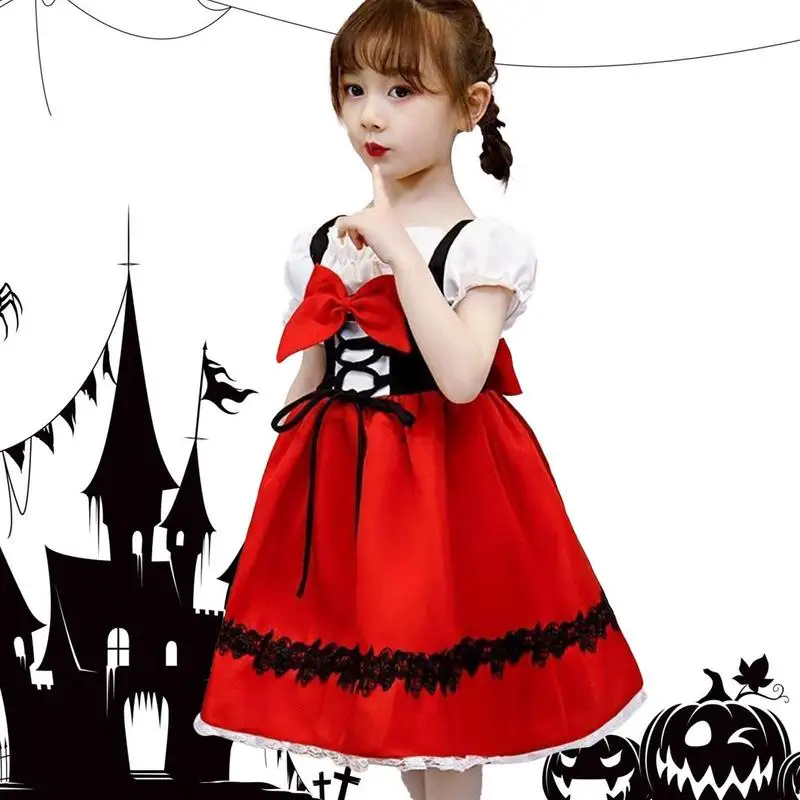 

Toddler Little Red Riding Hood Dresses Children Cosplay Costume With Dress Cape Fairytale Storybook Kids Halloween Outfit For