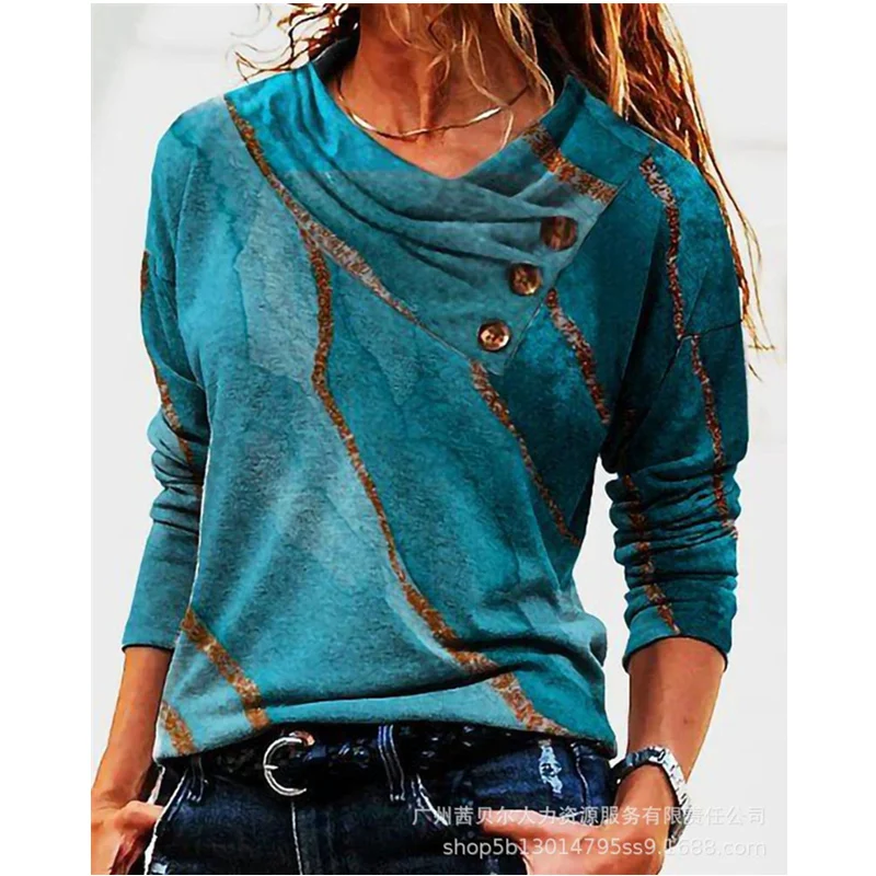 Marble Print Button Detail Long Sleeve Top Shirt Women Vintage Casual O Neck T-shirt Streetwear
Marble Print Button Detail Long Sleeve Top Shirt Women Vintage Casual O Neck T-shirt Streetwear