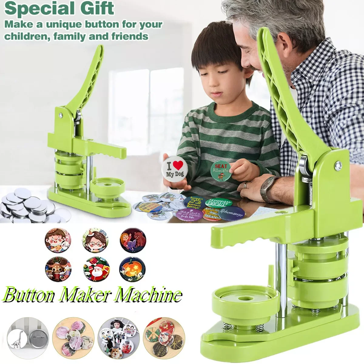 25/32/37/44/58MM Badge Button Maker Machine DIY Badges Maker,Installation-Free Punch Press Maker Machine, Button Making Artworks
25/32/37/44/58MM Badge Button Maker Machine DIY Badges Maker,Installation-Free Punch Press Maker Machine, Button Making Artworks
