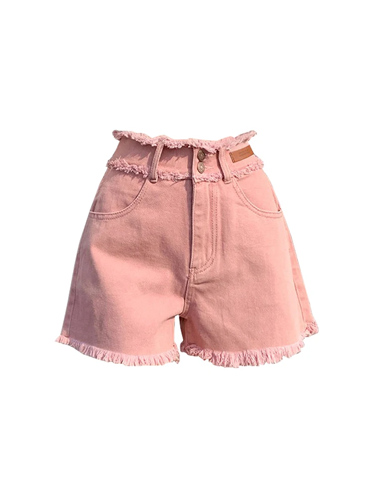 Women Korean Fashion Denim Hot Pants Tassels Pink Jeans Shorts High Waisted Loose Casual Y2k Streetwear Tide Kpop 2000s Girl New
Women Korean Fashion Denim Hot Pants Tassels Pink Jeans Shorts High Waisted Loose Casual Y2k Streetwear Tide Kpop 2000s Girl New