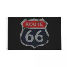 Route 66 Mother Road My Version Flag Indoor Outdoor Banner 2 Grommets Decoration Fade Proof 60x90 90x150cm Flags