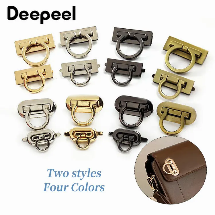 

2Pcs Deepeel Metal Clasp Turn Twist Lock Bag Closure Snap Locks Buckle DIY Handbag Clasps Hardware Replacement Accessories