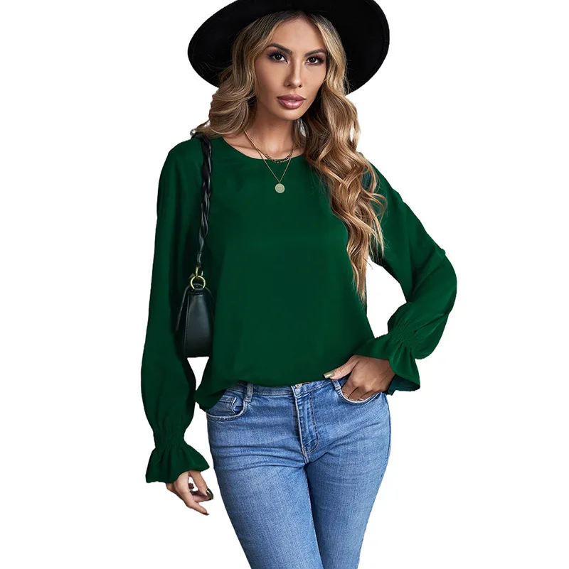 Tie Sleeve Simple Solid Color Pullover Shirt OL Lady Long Sleeve Top Women Loose Shirt O Neck Pullover Shirt Loose Chiffon Shirt
Tie Sleeve Simple Solid Color Pullover Shirt OL Lady Long Sleeve Top Women Loose Shirt O Neck Pullover Shirt Loose Chiffon Shirt