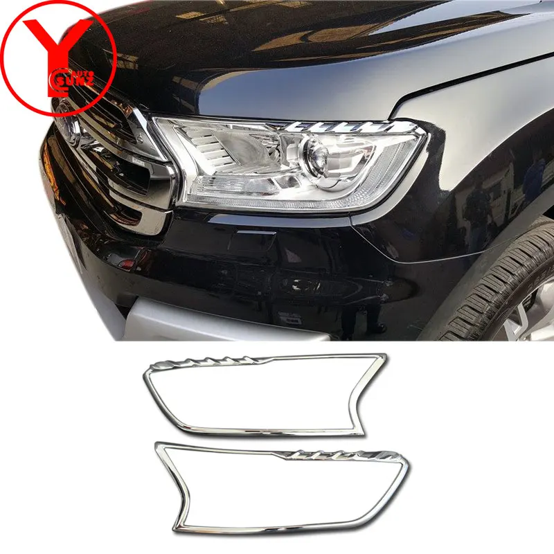 

YCSUNZ ABS headlights covers chrome head light cover car parts accessories For Ford Everest Endeavour Ranger T7 2017 2016-2018