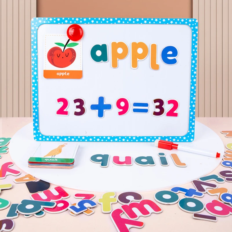 Early Childhood Educational Puzzle Magnetic Word Game Spelling English Letters Paired With Magnetic White Drawing Board Toy
Early Childhood Educational Puzzle Magnetic Word Game Spelling English Letters Paired With Magnetic White Drawing Board Toy