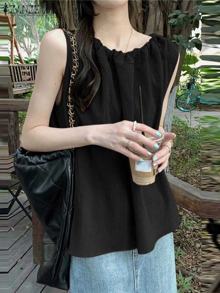 ZANZEA Women Summer Holiday Blouse Fashion O-Neck Sleeveless Blusas Causal Solid Tanks Tops Beach Camis Party Tunic Chemise
ZANZEA Women Summer Holiday Blouse Fashion O-Neck Sleeveless Blusas Causal Solid Tanks Tops Beach Camis Party Tunic Chemise