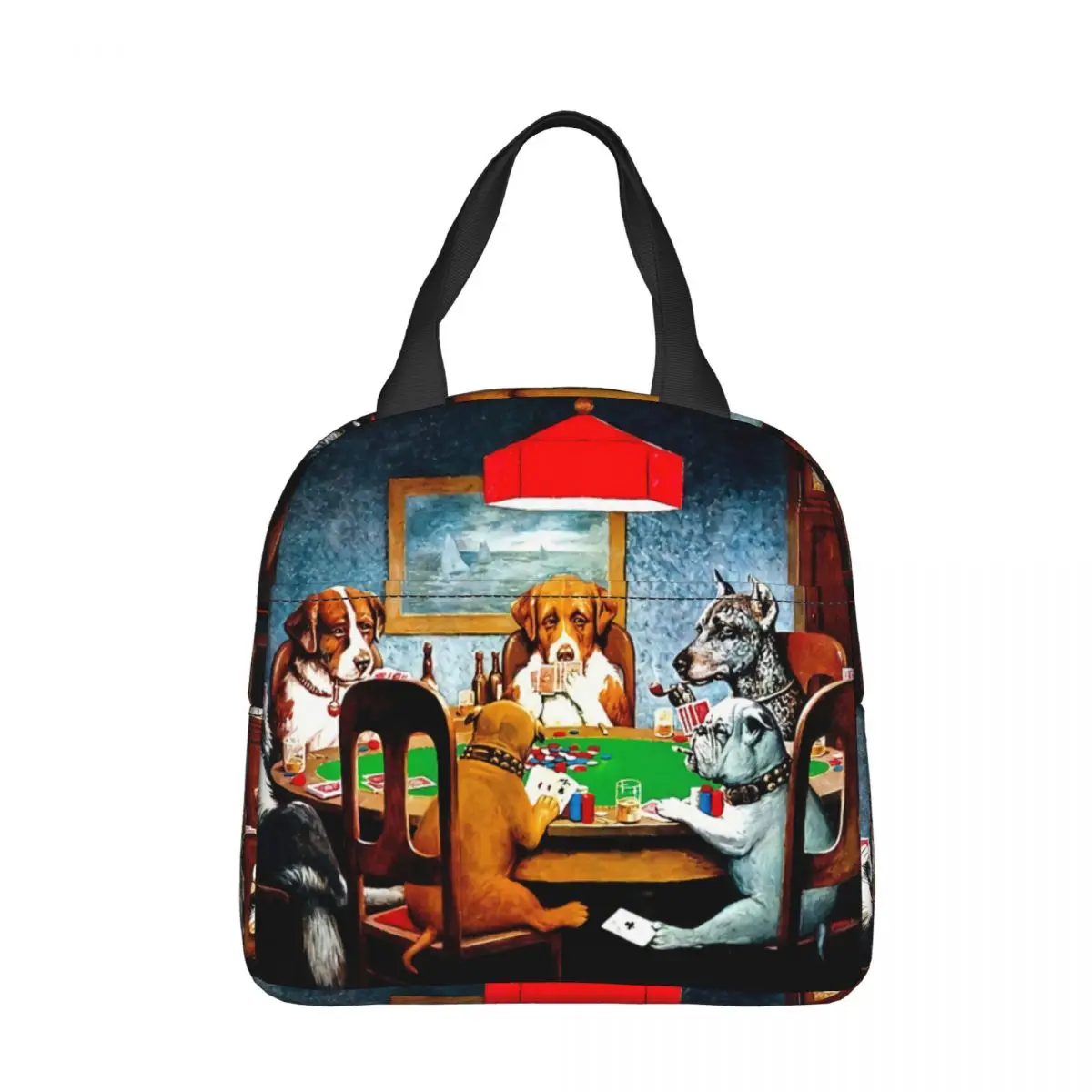 DOGS PLAYING POKER Vintage CM Coolidge Print Pattern Cooler Lunch Box French Bulldog Pet Thermal Insulation Portable Food Bag
DOGS PLAYING POKER Vintage CM Coolidge Print Pattern Cooler Lunch Box French Bulldog Pet Thermal Insulation Portable Food Bag