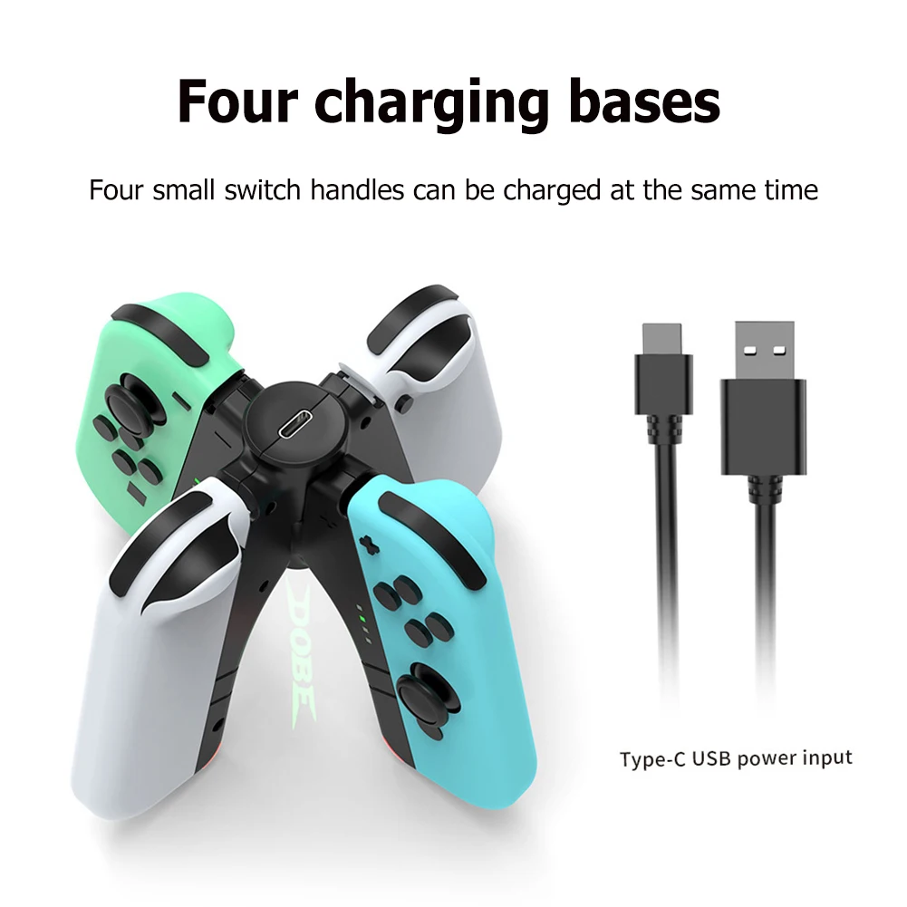 

4 in 1 Charging Dock for Nintendo Switch NS/Switch OLED Joycon Grip Station Game Controller LED Charger Gamepad Charging Stand