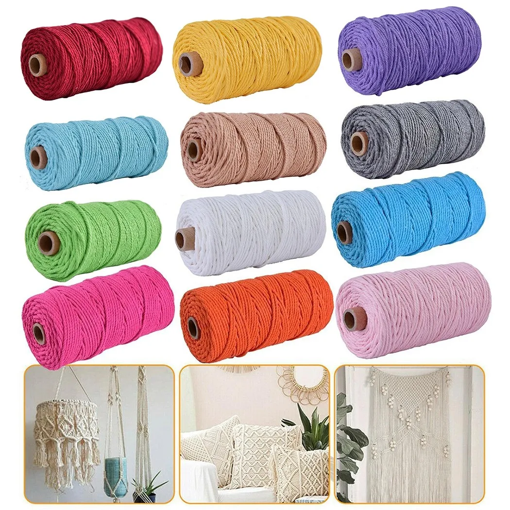 4mm*100m Cotton Braided Twisted Macrame String Cotton Rope Colored DIY String For Macrame Projects Weaving Table Runners Curtain
4mm*100m Cotton Braided Twisted Macrame String Cotton Rope Colored DIY String For Macrame Projects Weaving Table Runners Curtain