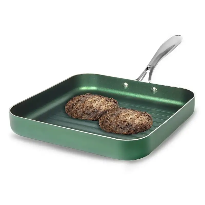 Nonstick Grilling Pan, Sear Ridges for Grease Draining, Stainless Steel Stay Cool Handle, Oven & Dishwasher Safe,Non-toxic, 10.5
Nonstick Grilling Pan, Sear Ridges for Grease Draining, Stainless Steel Stay Cool Handle, Oven & Dishwasher Safe,Non-toxic, 10.5