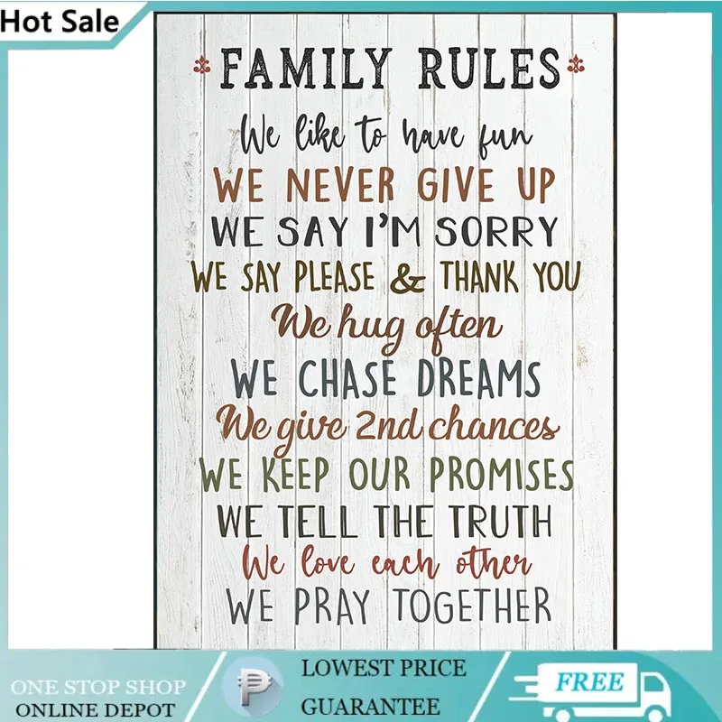 Family Rules Rustic Retro Vintage Wall sign Décor Sign 40 cm x 30 cm or 11"x16" room decor metal decor
Family Rules Rustic Retro Vintage Wall sign Décor Sign 40 cm x 30 cm or 11"x16" room decor metal decor