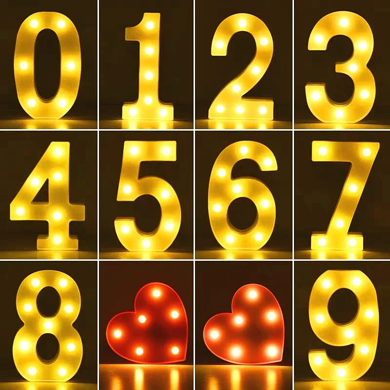 LED Luminous Alphabet Light Number Lamp for Christmas Wedding Birthday Wall Decoration Night Light Home Accessories Letter Light
LED Luminous Alphabet Light Number Lamp for Christmas Wedding Birthday Wall Decoration Night Light Home Accessories Letter Light