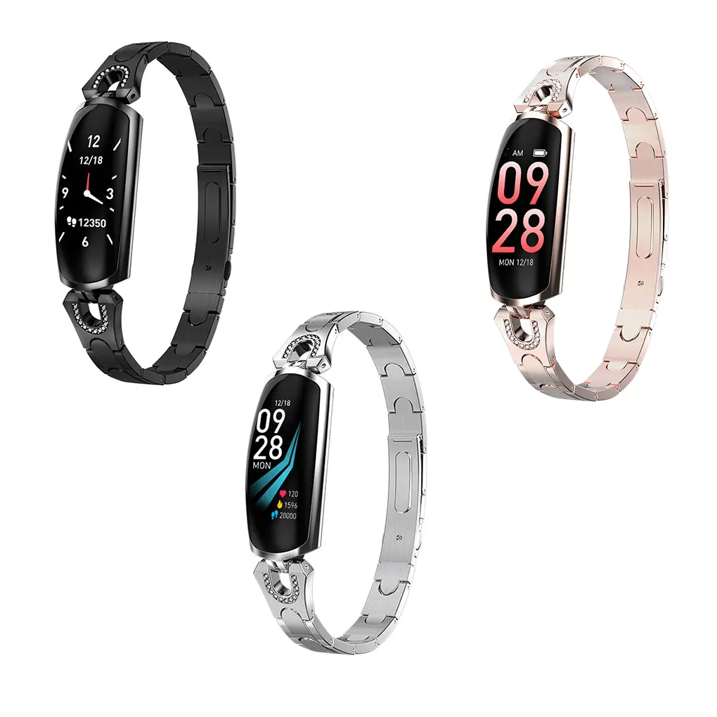 Women Heart Rate Blood Pressure Bluetooth 4.0 Stainless Steel Wristband IP67 Message Phone Call Reminder Bracelet
Women Heart Rate Blood Pressure Bluetooth 4.0 Stainless Steel Wristband IP67 Message Phone Call Reminder Bracelet