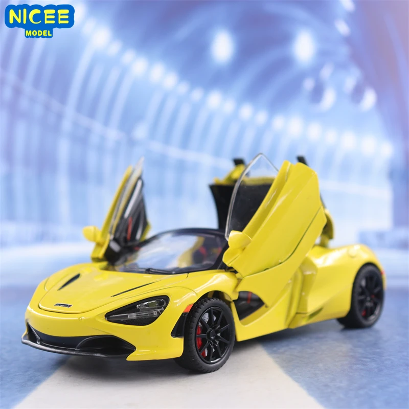 

1:24 McLaren 720S Alloy Sports Car Model Diecast Metal Toy Model Simulation Sound and Light Collection Childrens Gift X63