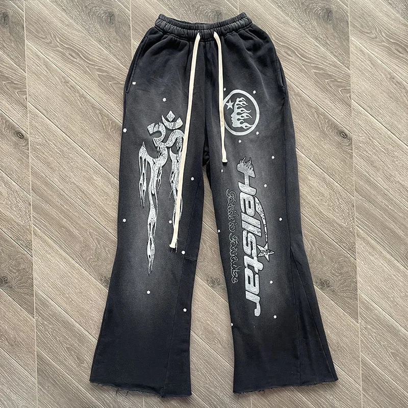 Black Wash Spliced Sports Casual Pants Bell Bottoms Hellstar Men's Clothing Women's Trousers
Black Wash Spliced Sports Casual Pants Bell Bottoms Hellstar Men's Clothing Women's Trousers