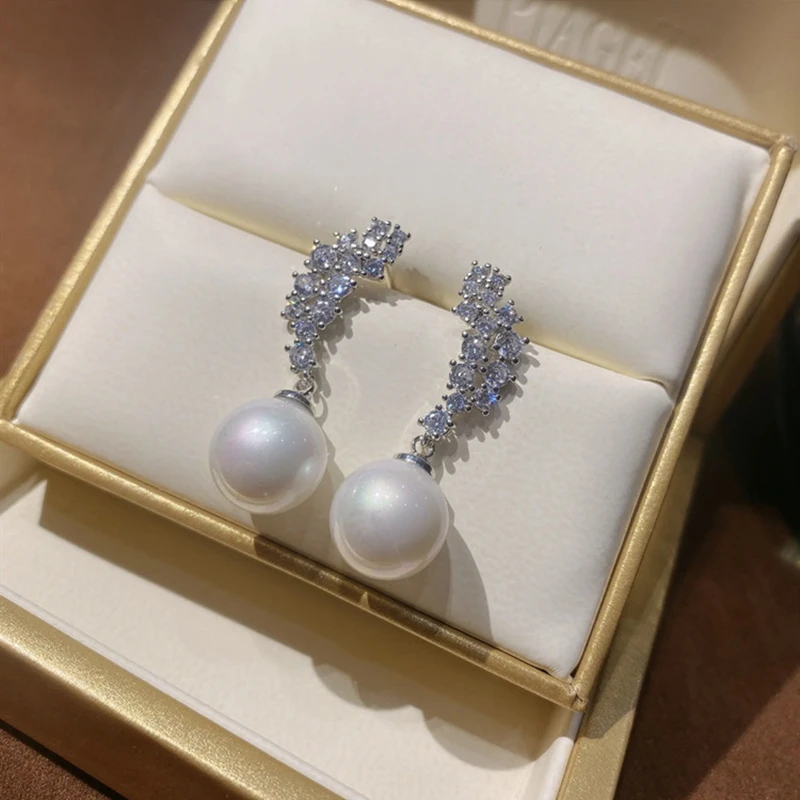 925 Sterling Silver Long Pearl CZ Dangle Earrings For Women Engagement Wedding Graceful Accessories Fashion Earring Gift
925 Sterling Silver Long Pearl CZ Dangle Earrings For Women Engagement Wedding Graceful Accessories Fashion Earring Gift