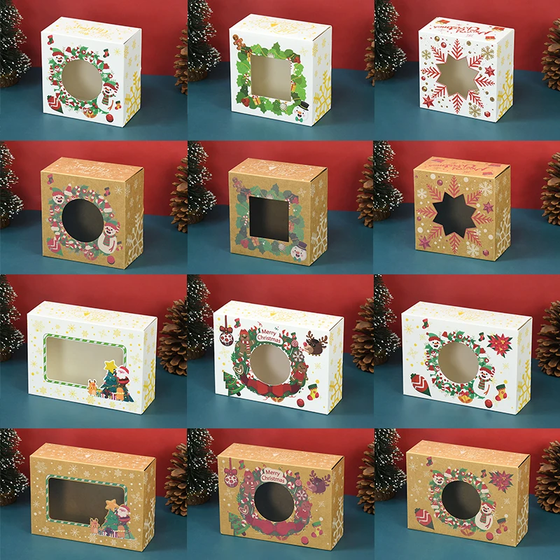 3pcs Kraft Paper Gifts Boxes with Clear Window Christmas Candy Cookie Packaging Box Wedding Favors New Year Event Party Supplies
3pcs Kraft Paper Gifts Boxes with Clear Window Christmas Candy Cookie Packaging Box Wedding Favors New Year Event Party Supplies