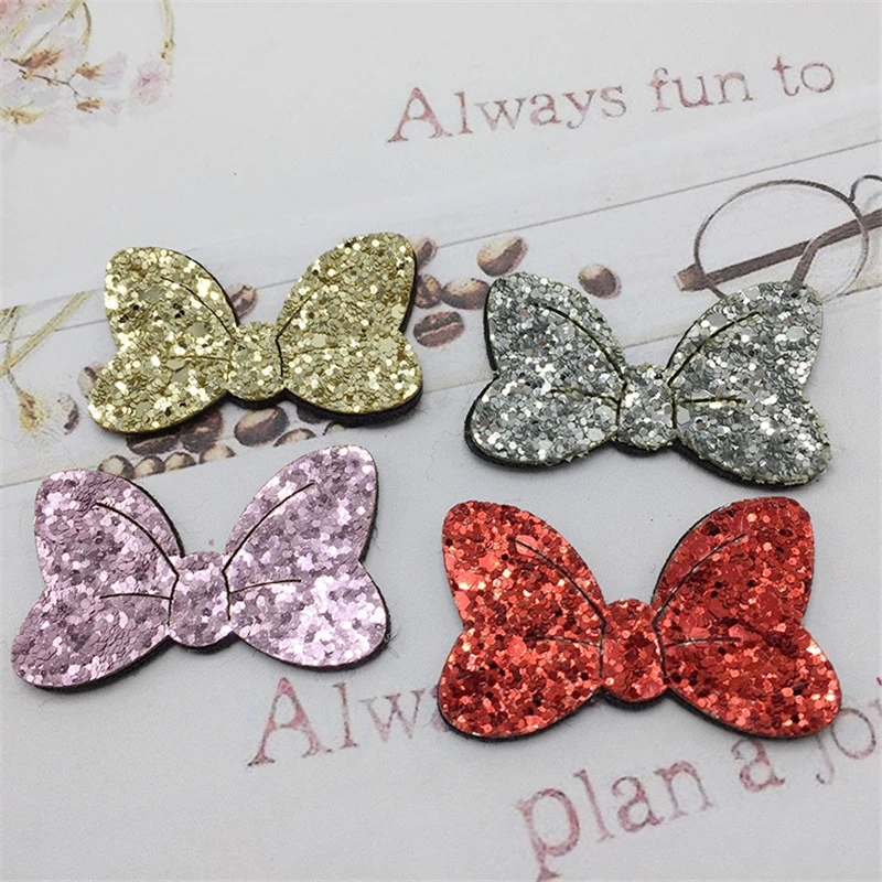 5x3cm 8pcs Glitter Bowknot Padded Appliqued For DIY Handmade Kawaii Children Hair Clip Accessories Hat Shoes Patches
5x3cm 8pcs Glitter Bowknot Padded Appliqued For DIY Handmade Kawaii Children Hair Clip Accessories Hat Shoes Patches