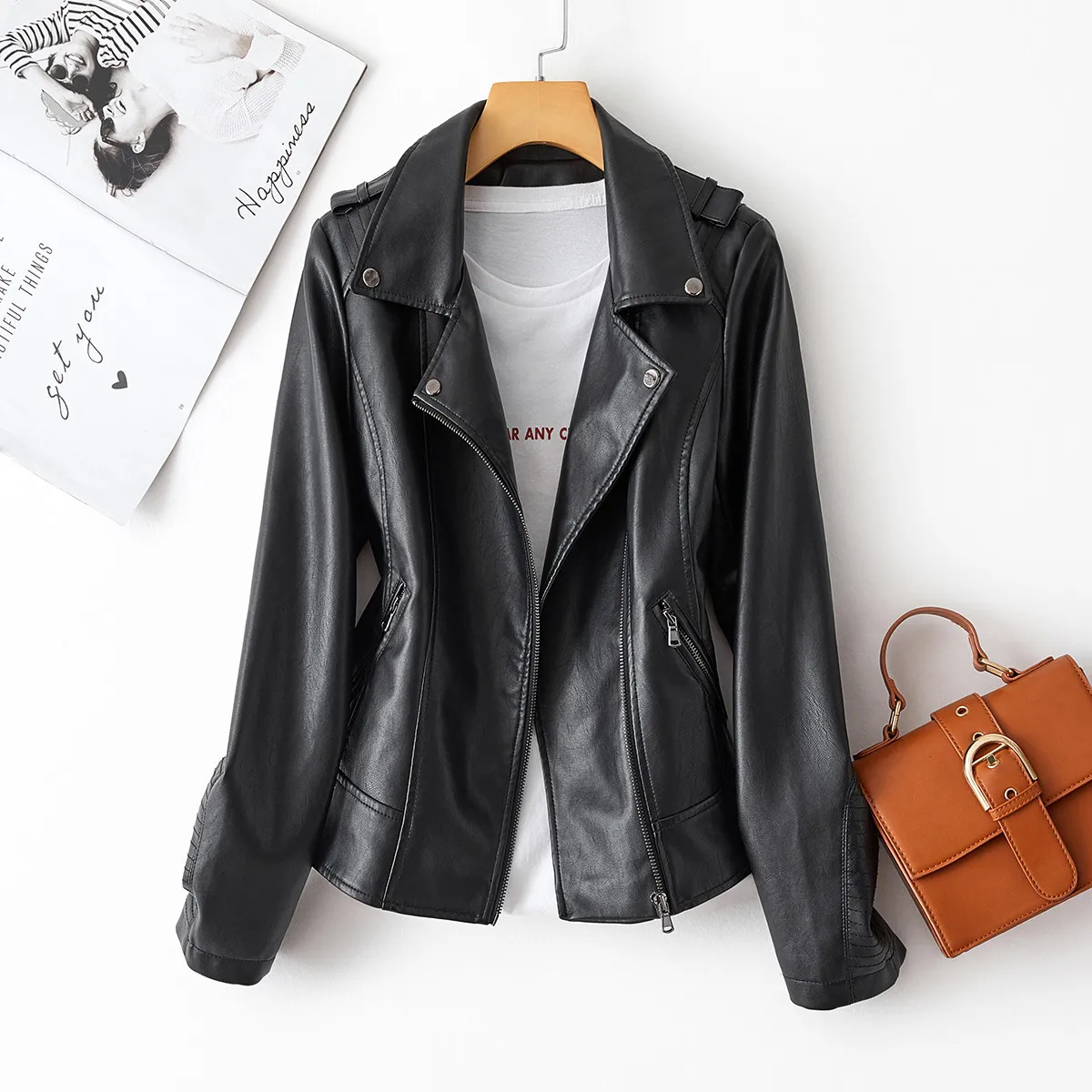 2022 spring and autumn short pu leather jacket ladies leather motorcycle jacket leather jacket women's punk white
2022 spring and autumn short pu leather jacket ladies leather motorcycle jacket leather jacket women's punk white