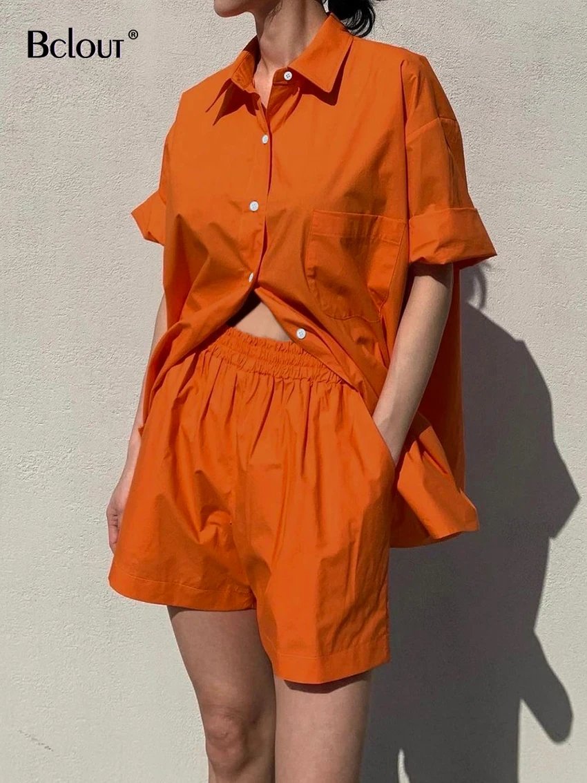 Bclout Summer Orange Shorts Set Woman 2 Pieces Loose Short Sleeve Slit Top Green Elastic Waist Wide Leg Shorts Outfits Vacation
Bclout Summer Orange Shorts Set Woman 2 Pieces Loose Short Sleeve Slit Top Green Elastic Waist Wide Leg Shorts Outfits Vacation