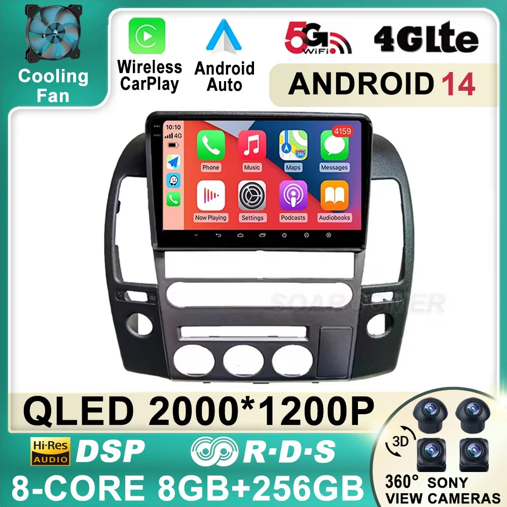 Android 14 беспроводной Автомобильный плеер Carplay для Nissan Navara 3 D40 2004-2010 автомобильное