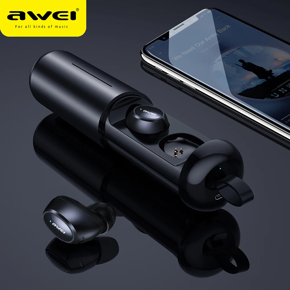 Awei T5 TWS Wireless Earbuds In-ear Earphone Bluetooth-compatible Dual Microphone Headset Stereo Sport Headphone
Awei T5 TWS Wireless Earbuds In-ear Earphone Bluetooth-compatible Dual Microphone Headset Stereo Sport Headphone