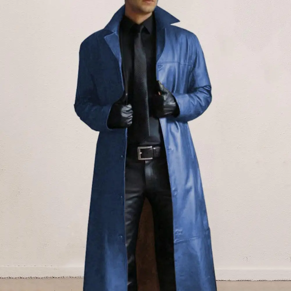 Faux Leather Long Coat Stylish Faux Leather Men's Trench Coats Windproof Streetwear with Slim Fit Turn-down Collar Fall Men
Faux Leather Long Coat Stylish Faux Leather Men's Trench Coats Windproof Streetwear with Slim Fit Turn-down Collar Fall Men
