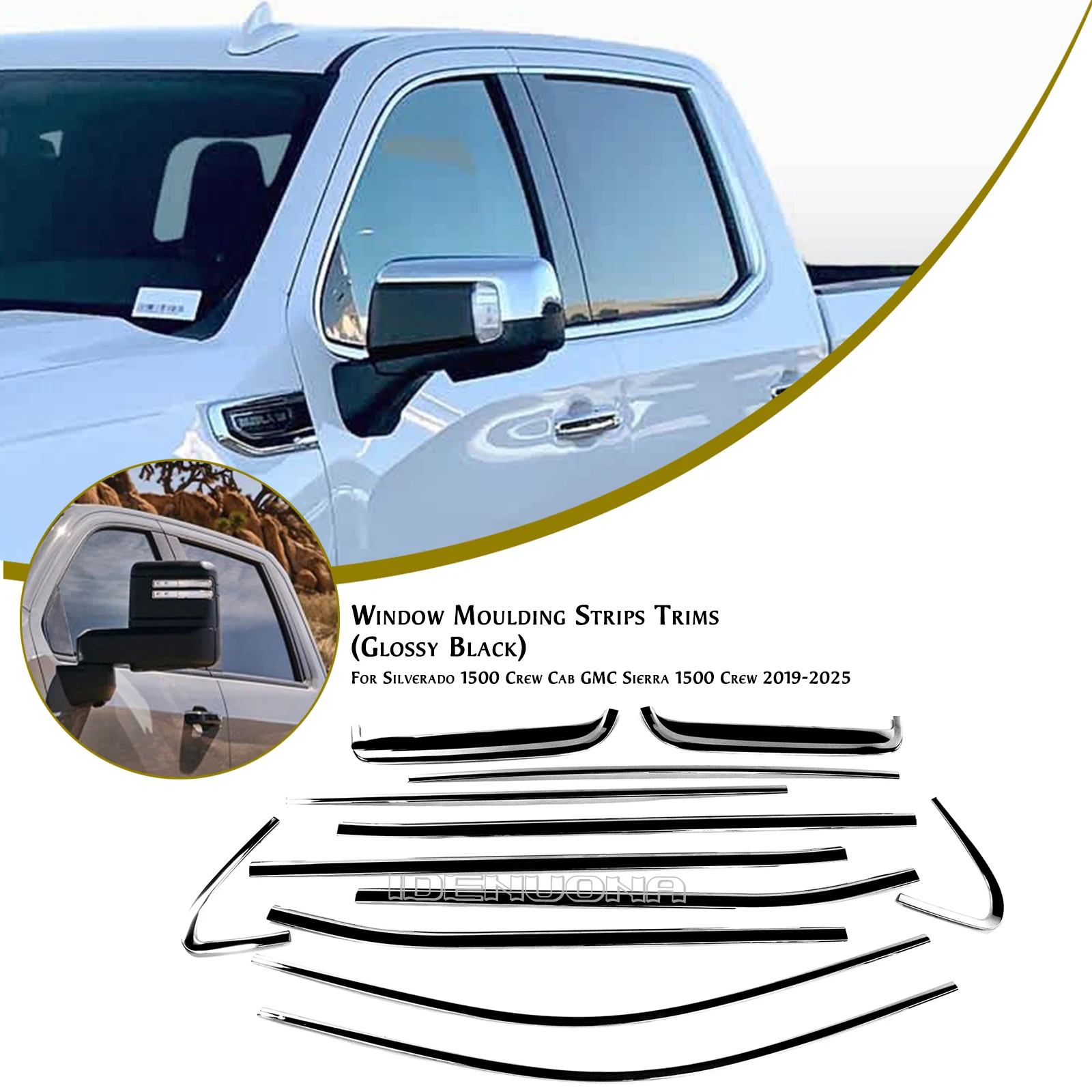 Для 2019-2025 Silverado 1500 Crew Cab GMC Sierra 1500 Crew Cab, наружная накладка на окно, глянцевая черная уплотнительная накладка, молдинг
Для 2019-2025 Silverado 1500 Crew Cab GMC Sierra 1500 Crew Cab, наружная накладка на окно, глянцевая черная уплотнительная накладка, молдинг