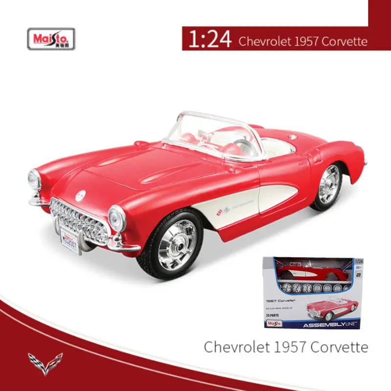 Модель спортивного автомобиля Maisto 1:24 Chevrolet 1957 Corvette, модель литая металлическая автомобиля, имитация автомобиля, подарок для детей
Модель спортивного автомобиля Maisto 1:24 Chevrolet 1957 Corvette, модель литая металлическая автомобиля, имитация автомобиля, подарок для детей