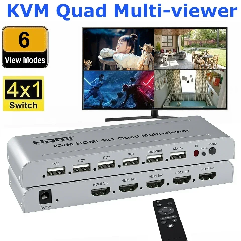 RULLZ New HD 4x1 HDMI KVM Multiviewer
RULLZ New HD 4x1 HDMI KVM Multiviewer