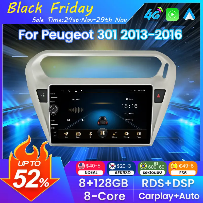 Android QLED Screen Carplay+Auto 8+128G Car Radio For Peugeot 301 2013-2016 Multimedia Player GPS Navigation WIFI 4G LTE RDS DSP
Android QLED Screen Carplay+Auto 8+128G Car Radio For Peugeot 301 2013-2016 Multimedia Player GPS Navigation WIFI 4G LTE RDS DSP