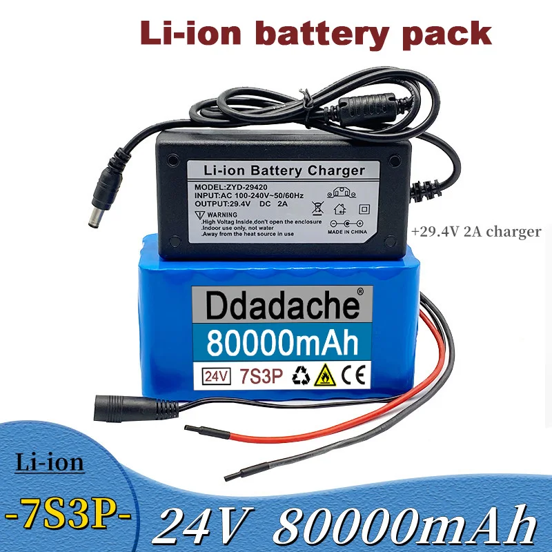 2023 New High Capacity 24V 80Ah 7s3p 18650 Lithium Battery 29.4v 80000mAh Battery Pack Electric Bicycle Electric+29.4v Charger
2023 New High Capacity 24V 80Ah 7s3p 18650 Lithium Battery 29.4v 80000mAh Battery Pack Electric Bicycle Electric+29.4v Charger