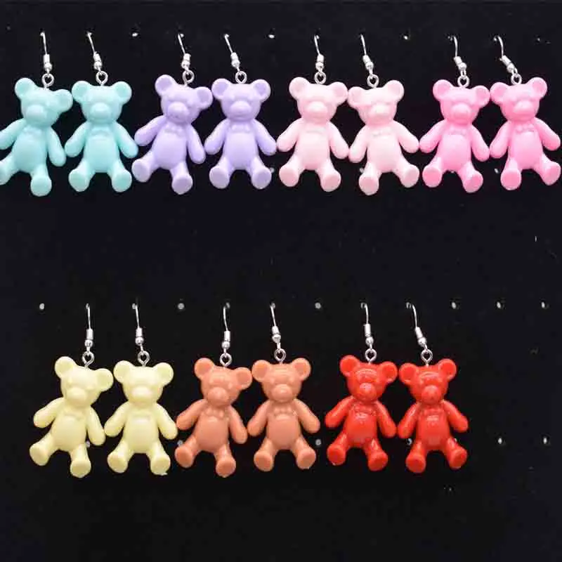 Earrings for Women Girls Geometric Resin Handmade Simulation Solid Color Bear Design Female Ear Hooks Danglers Jewelry Kids Gift
Earrings for Women Girls Geometric Resin Handmade Simulation Solid Color Bear Design Female Ear Hooks Danglers Jewelry Kids Gift
