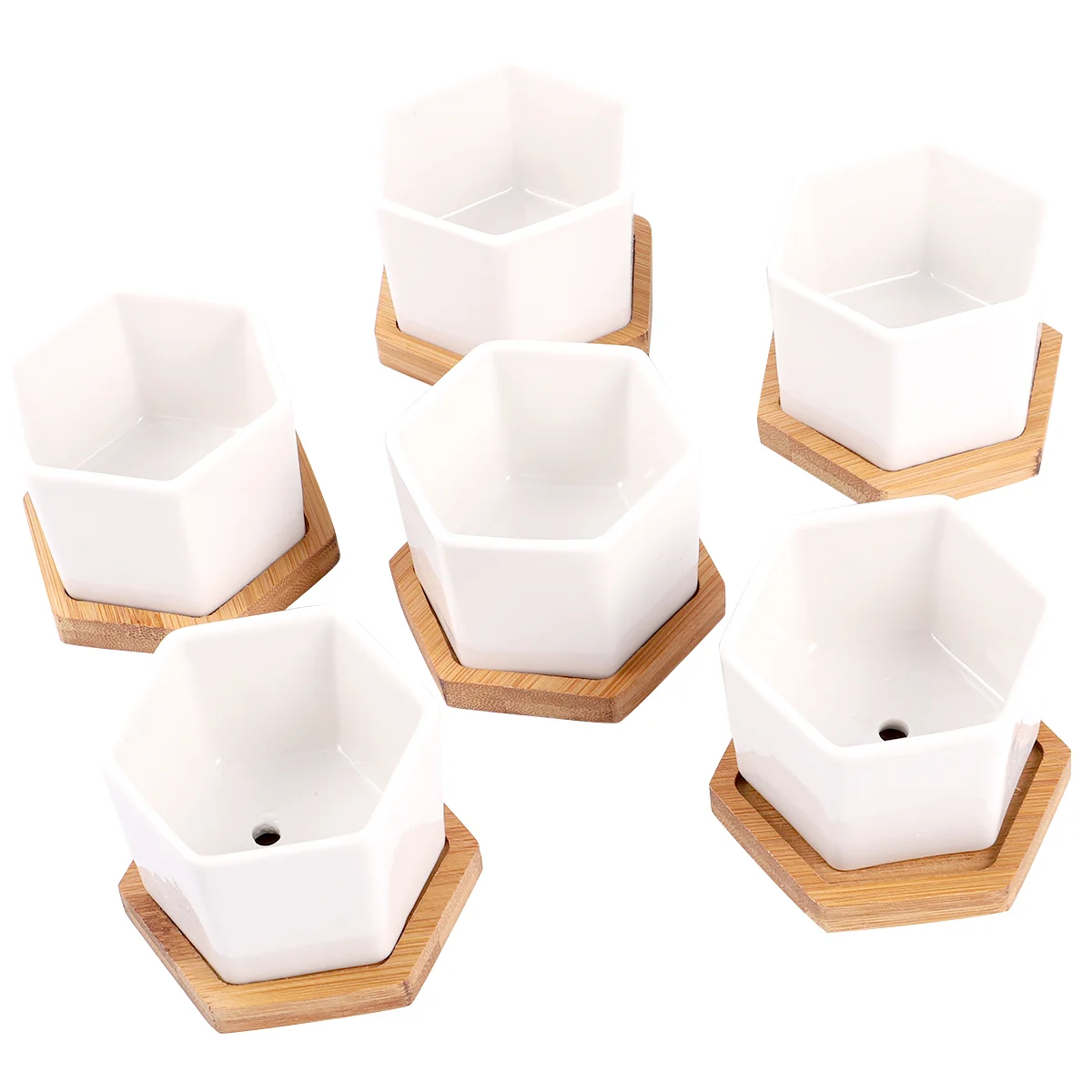 12 Pcs in 1 Set Succulent Plant Pots Mini Succulent Planter Ceramic Flower Planter Pot with Bamboo Trays (6 Pots and 6 Trays,
12 Pcs in 1 Set Succulent Plant Pots Mini Succulent Planter Ceramic Flower Planter Pot with Bamboo Trays (6 Pots and 6 Trays,