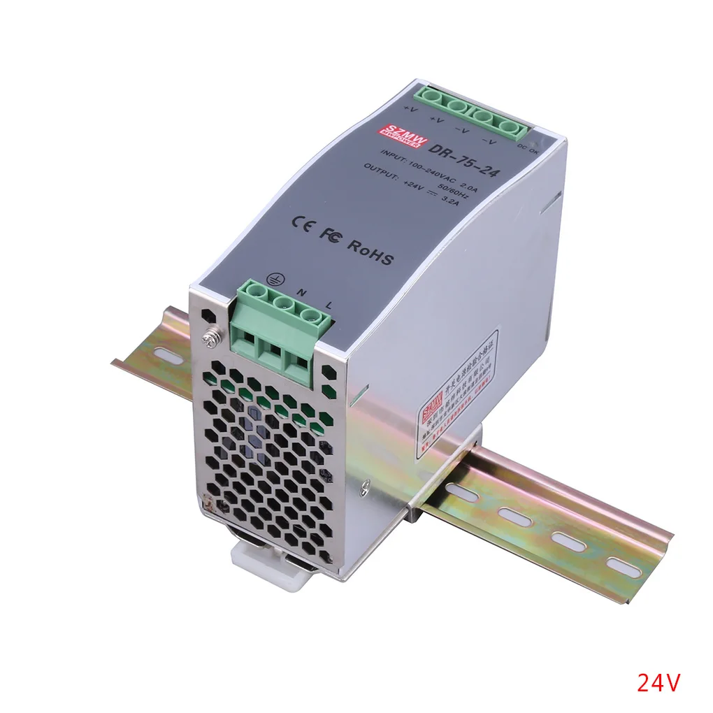 DR-75 AC DC Single Output 5V 12V 15V 24V Din Rail Mounting Industrial Switching Power Supply
DR-75 AC DC Single Output 5V 12V 15V 24V Din Rail Mounting Industrial Switching Power Supply