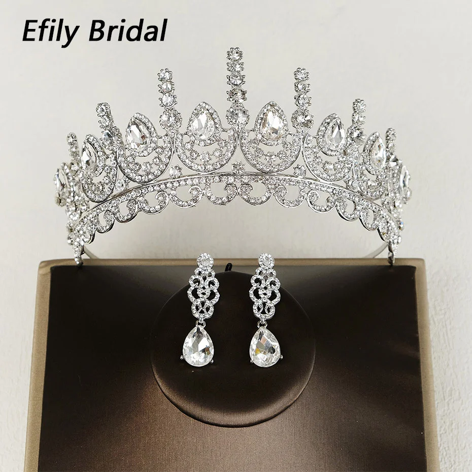 Efily Gorgeous Wedding Jewelry Sets for Bride Dresses Crystal Rhinestone Tiara Crown Earrings Choker Necklace Bridal Jewelry Set
Efily Gorgeous Wedding Jewelry Sets for Bride Dresses Crystal Rhinestone Tiara Crown Earrings Choker Necklace Bridal Jewelry Set