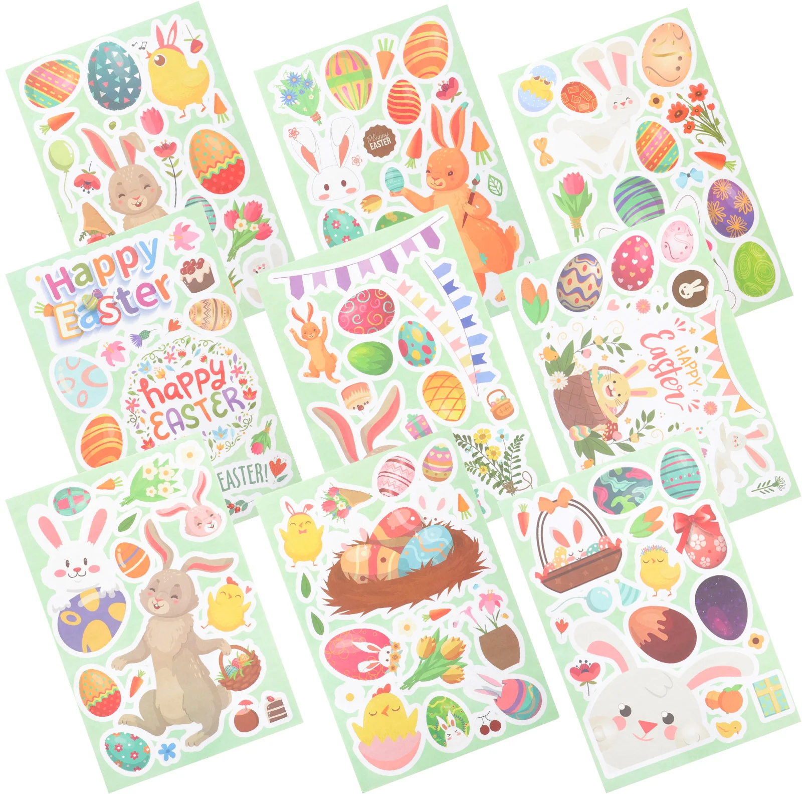 

Easter Window Cling Decal Rabbit Sticker Bunny Cartoon Decor Adhesive Festival Wall Stickeer Egg Decorations Removable