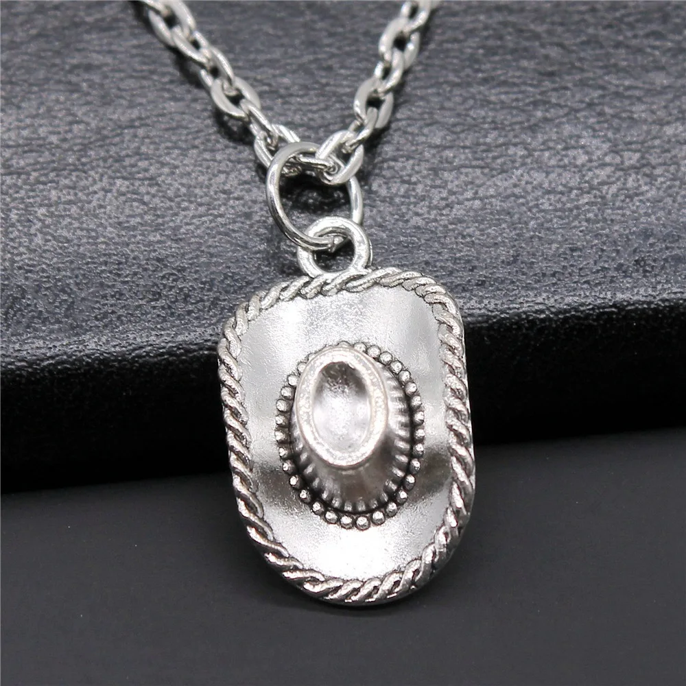 Fashion Simple Vintage Antique Silver Color 23x13mm 3D Cowboy Hat Pendant Necklace For Women
Fashion Simple Vintage Antique Silver Color 23x13mm 3D Cowboy Hat Pendant Necklace For Women