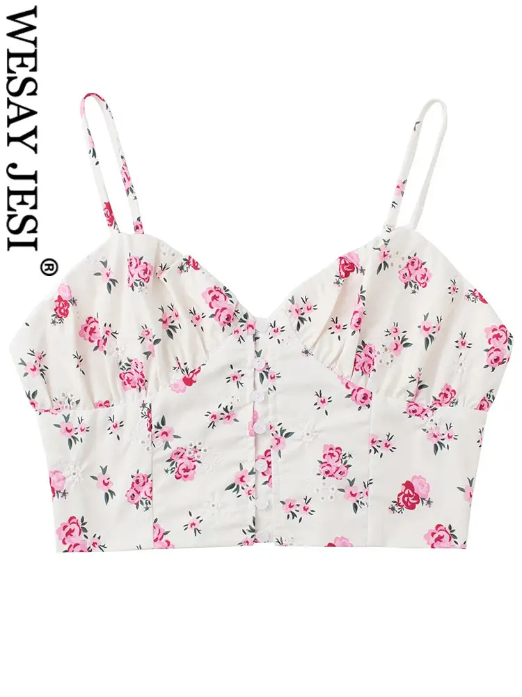 WESAY JESI Elegant Floral Tube Top Camisole Button Sleeveless Open Back Elastic Short Vest Summer Tight Sexy Beach Country Style
WESAY JESI Elegant Floral Tube Top Camisole Button Sleeveless Open Back Elastic Short Vest Summer Tight Sexy Beach Country Style