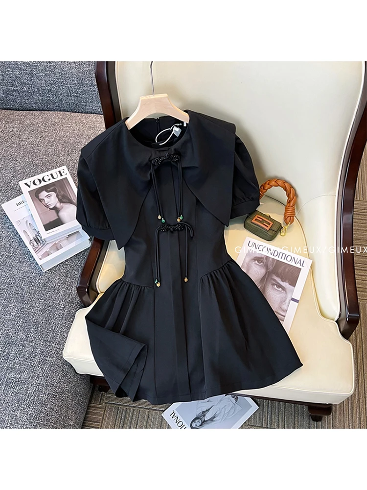 Women's Black Gothic A-line Dress Vintage Fashion Kawaii Elegant Dress Ladies Chinese Style Goth Dress One Piece Frocks Summer
Women's Black Gothic A-line Dress Vintage Fashion Kawaii Elegant Dress Ladies Chinese Style Goth Dress One Piece Frocks Summer