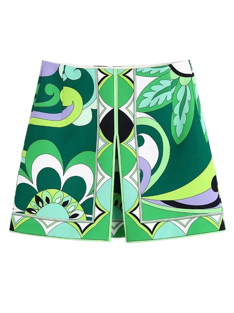 Merodi Spring Chic Lady Fashion Geometric Print Green Short Skirts Women Front Slit High Waist Holiday Style Casulal Mini Skirt
Merodi Spring Chic Lady Fashion Geometric Print Green Short Skirts Women Front Slit High Waist Holiday Style Casulal Mini Skirt
