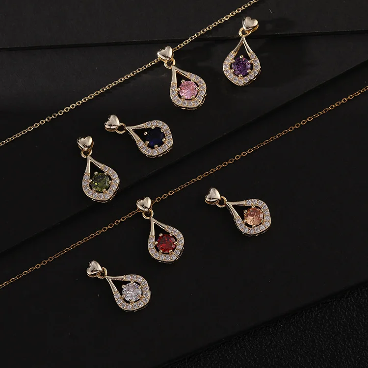 2023Luxury Love Drop Necklace Colorful Gemstone Pendant Necklace Clavicle Chain Stainless Steel Jewelry Sets Aesthetic Necklaces
2023Luxury Love Drop Necklace Colorful Gemstone Pendant Necklace Clavicle Chain Stainless Steel Jewelry Sets Aesthetic Necklaces