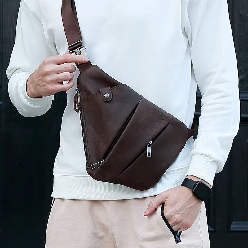 High Quality Genuine Leather Men Messenger Bag Casual Crossbody Bag Fashion Men's Handbag Men Chest Bag Male Shoulder Bag
High Quality Genuine Leather Men Messenger Bag Casual Crossbody Bag Fashion Men's Handbag Men Chest Bag Male Shoulder Bag