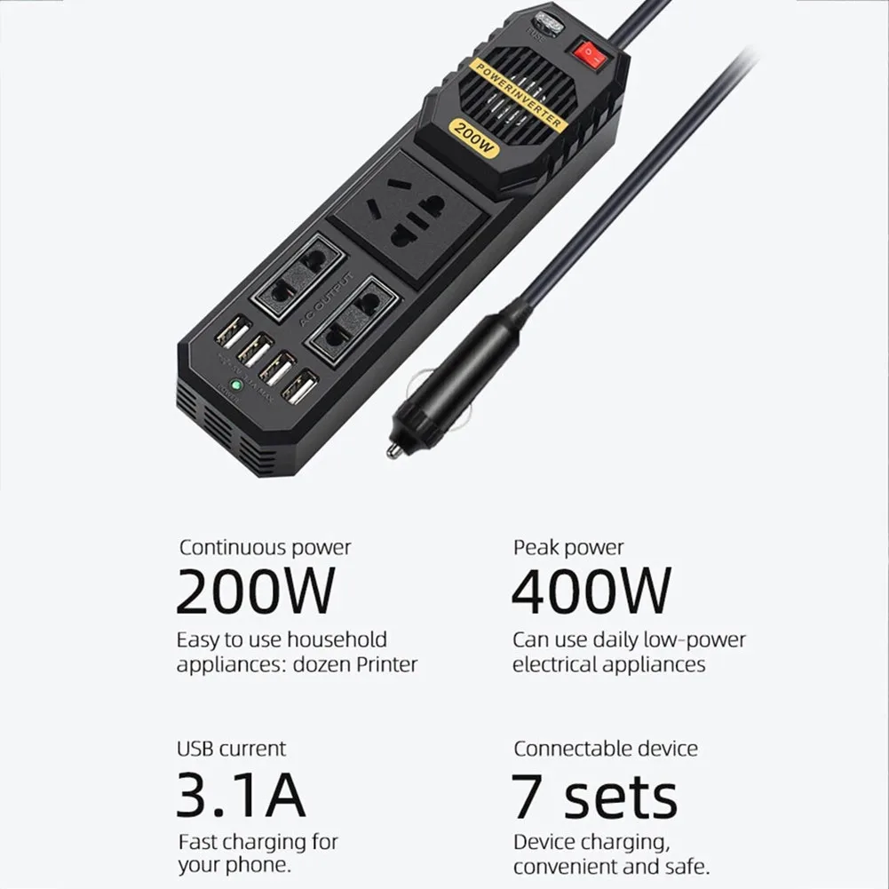 400W Power Inverter 12V 220V Car Voltage Converter 12V To 220 DC To AC Inverter Car Electronics Accessories Car Inverters
400W Power Inverter 12V 220V Car Voltage Converter 12V To 220 DC To AC Inverter Car Electronics Accessories Car Inverters